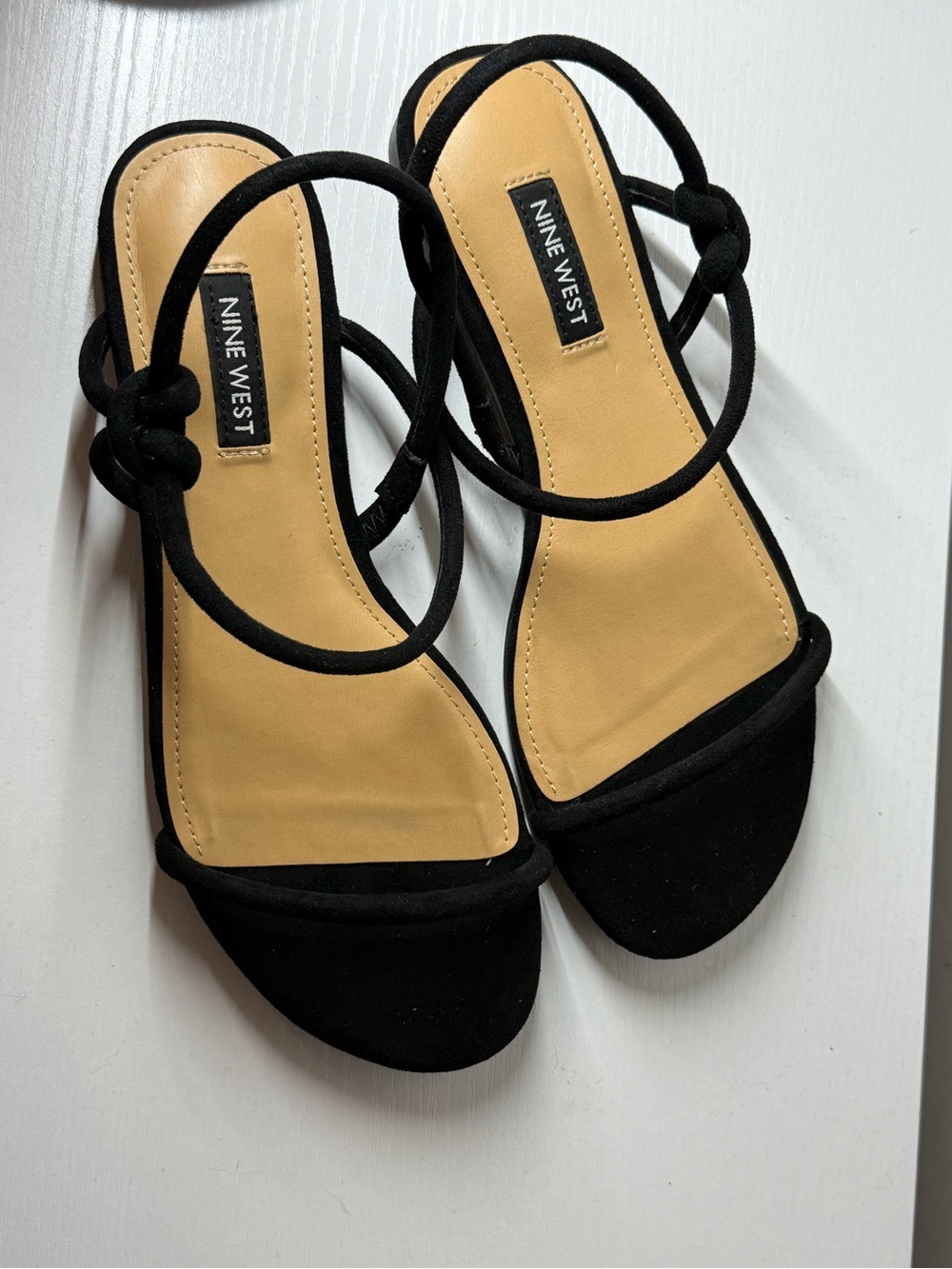 Nine West Black Knot-Strap Open Sandals